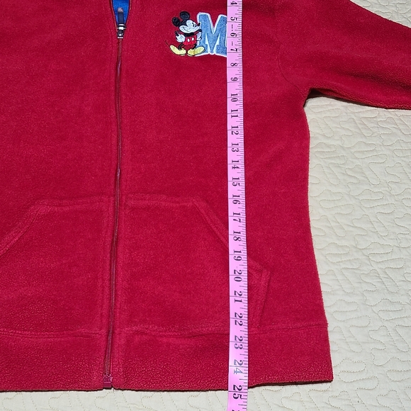 Vintage Disney Mickey Mouse embroidered fleece zip up hooded sweatshirt size M - Picture 9 of 9